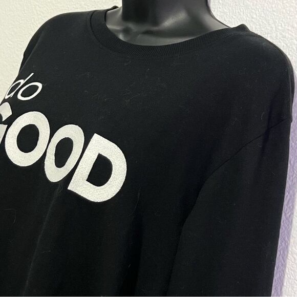 NWT Secret Soul “Do Good” black White Embroidered Logo Tunic Sweatshirt M - Picture 2 of 9